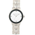 Women's Diamond Watch W/ White Sunray Dial & Black Bezel